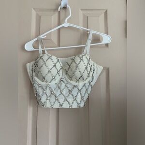White bustier top